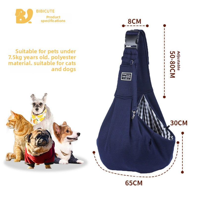 Grey pet sling carrier bag with adjustable shoulder strap, photo 3
