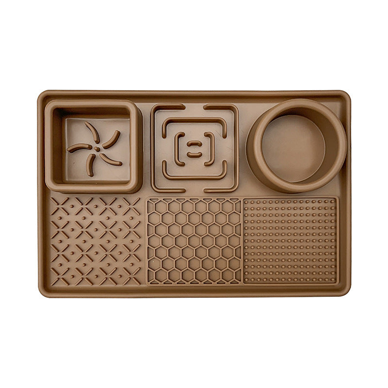 Food-Grade Silicone Pet Feeding Mat in Round or Square Shape with Non-Slip Waterproof Base