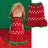 Christmas knitted pet jumper with festive design in Green Deer Head, top view