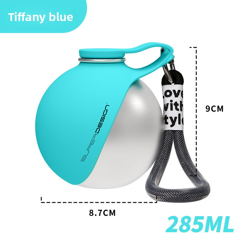 Portable 304 Stainless Steel Pet Water Bottle, 285ml Leakproof One-Touch Travel Bottle