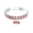 Rhinestone pet collar with bone charm in Blue and White, in a home setting