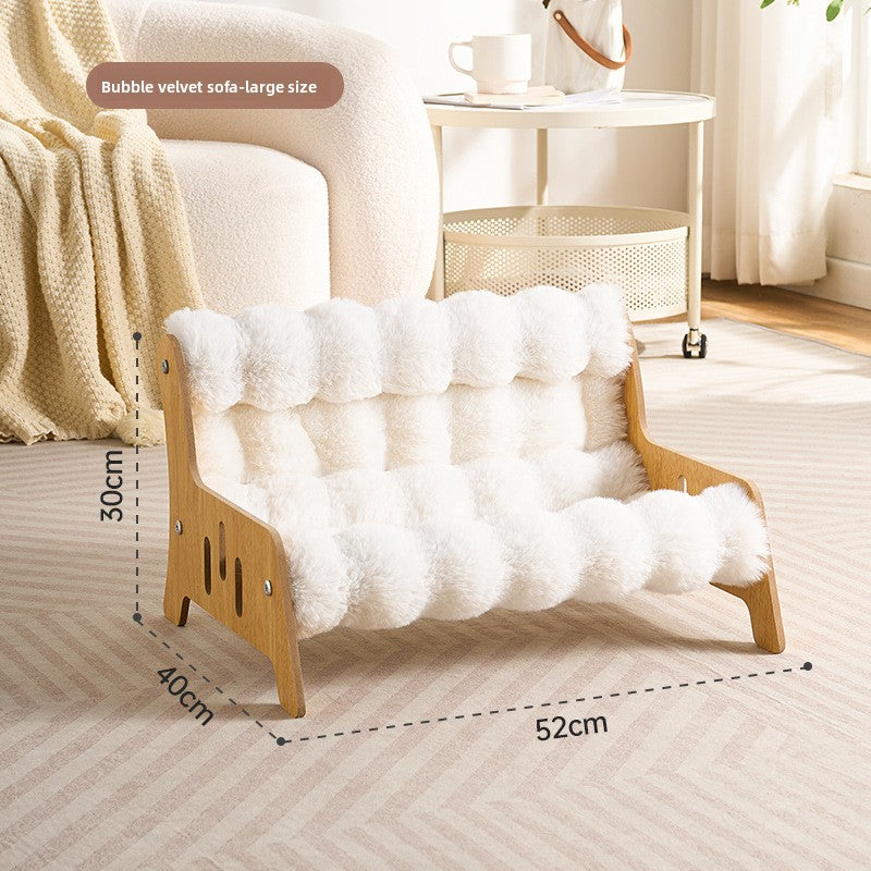 Bubble velvet pet sofa nest for cats and small dogs, photo 6