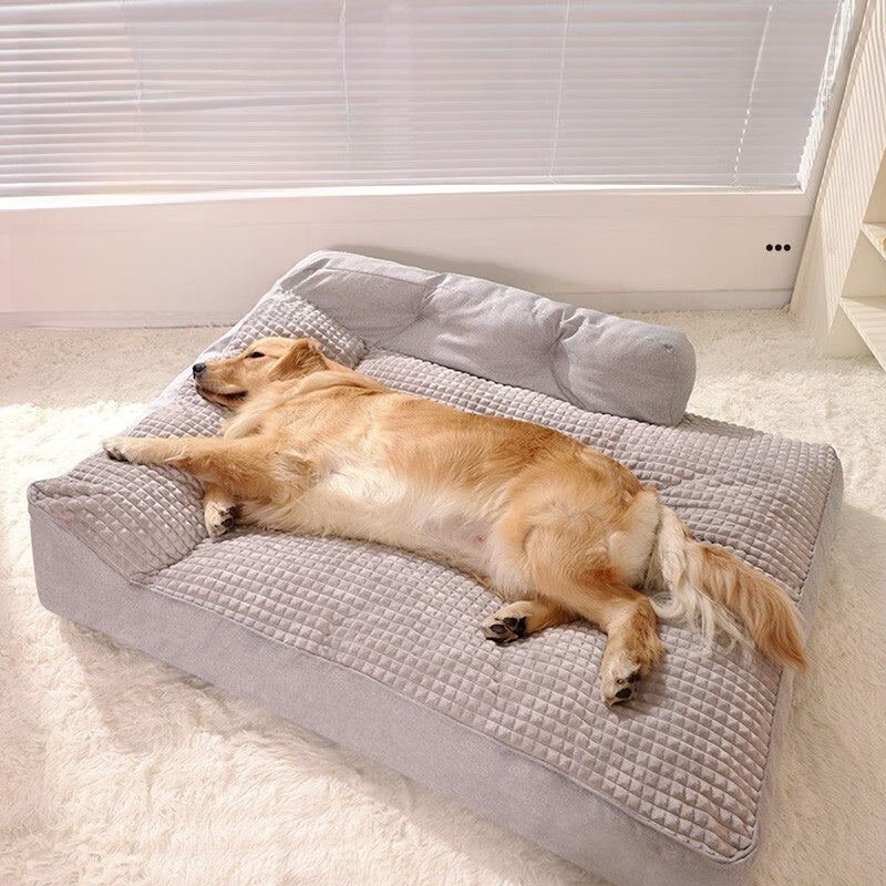 Removable washable dog bed with anti-slip base, alternative angle view