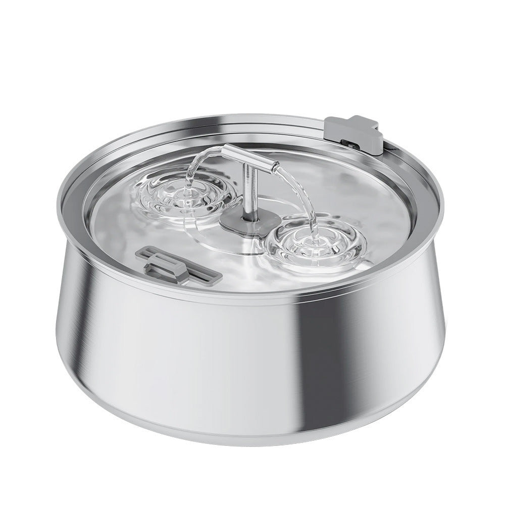 Stainless Steel Pet Water Fountain with Silent Pump and Filter for Cats and Dogs
