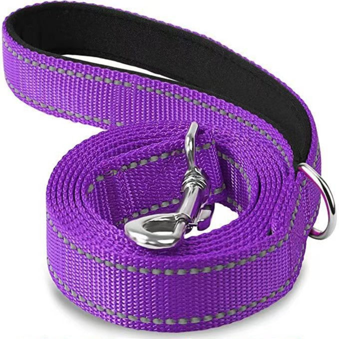 Padded handle dog leads in ten bright colours
