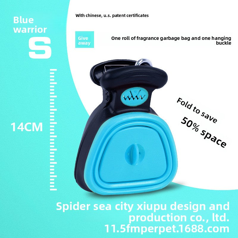 Foldable Dog Poo Scooper with Bag Holder, Portable Waste Picker