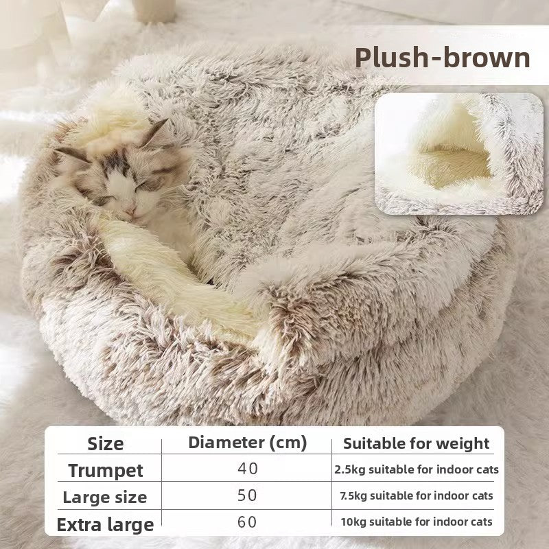 Semi-enclosed plush cat bed, photo 11 of 29