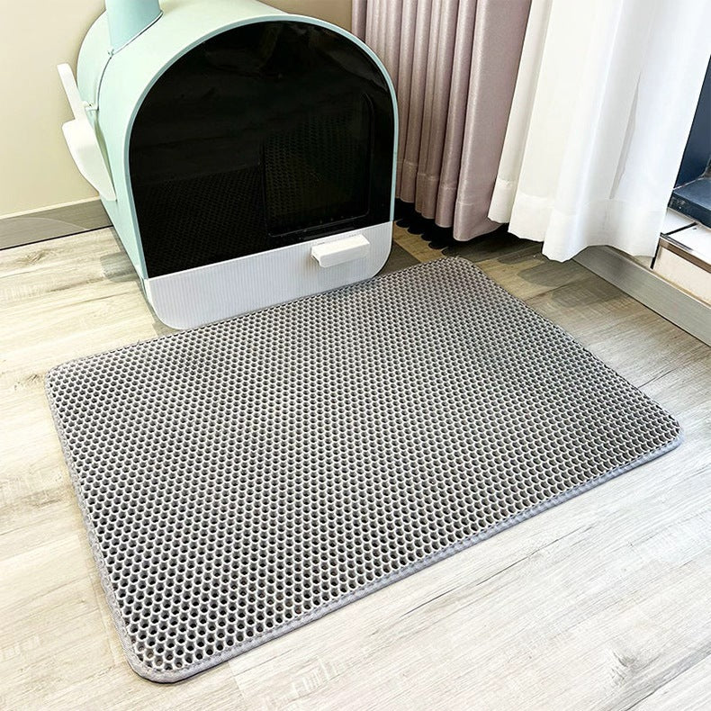 Double-layer EVA cat litter trapper mat in Grey, size 30 x 30cm