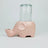 Ceramic Elephant Gravity Cat Drinking Fountain with Glass Bottle and Silicone Ring