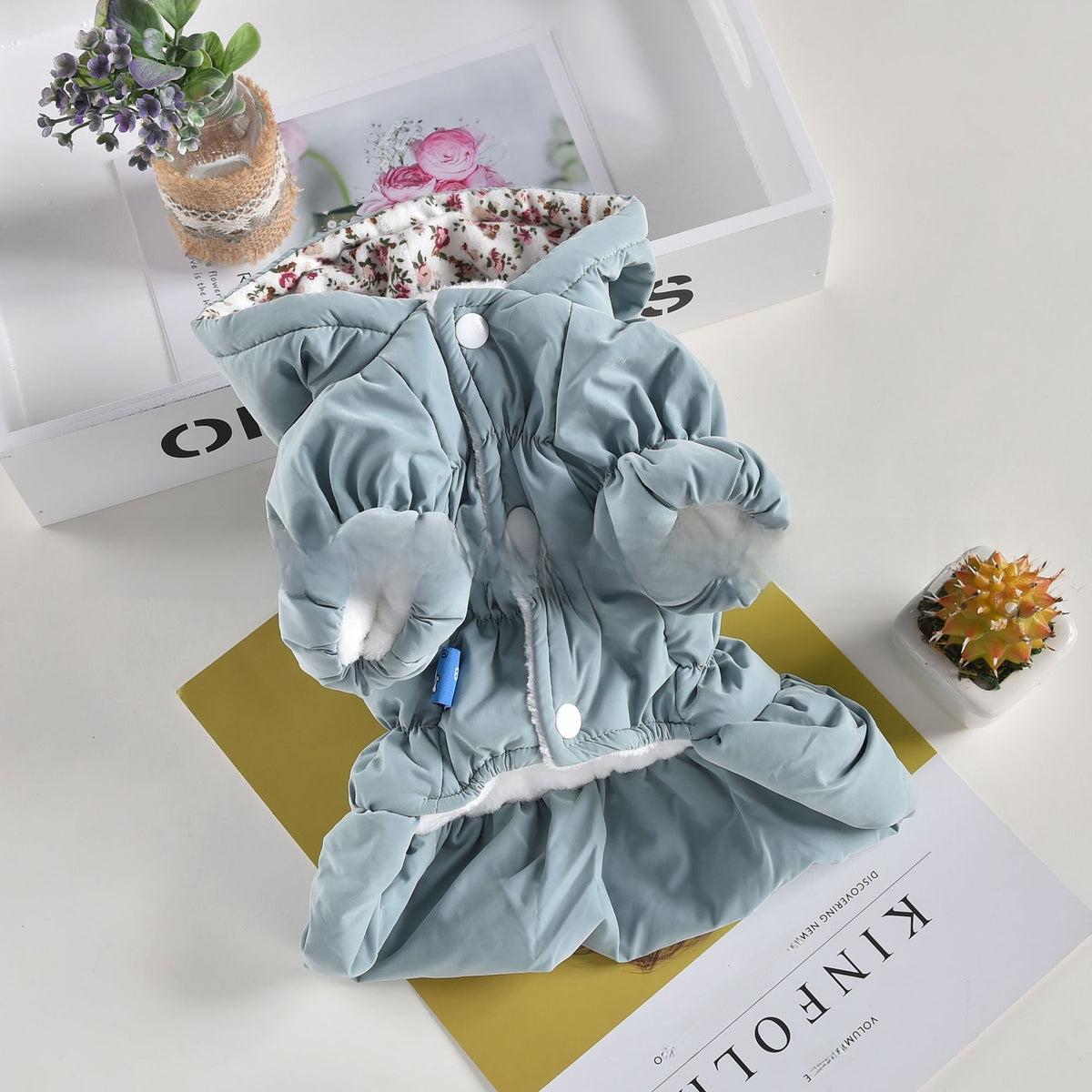 Floral bubble skirt flannel dog dress, available in 2 colours, image 5