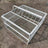 White metal pigeon loft cage with automatic entry trap door, view 2