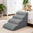Grey soft foam dog stairs with removable cover, photo 8