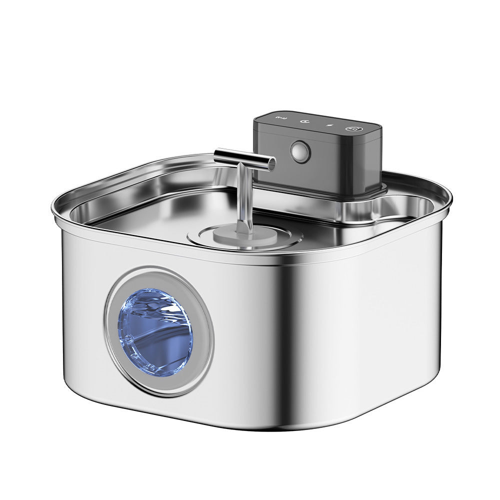 Automatic Sensor Pet Water Fountain with Stainless Steel Design and Type-C Charging