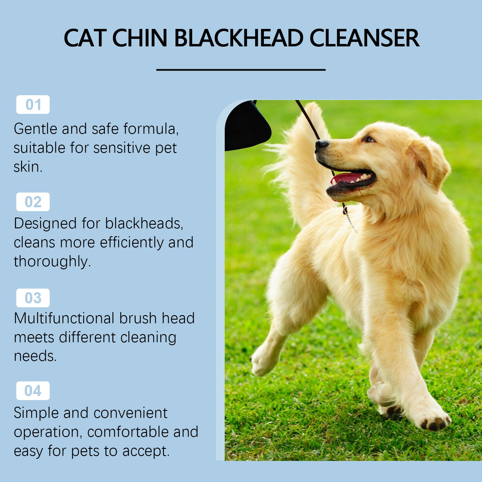 Cat Chin Cleanser and Soft Brush Set for Daily Chin Care, 30g