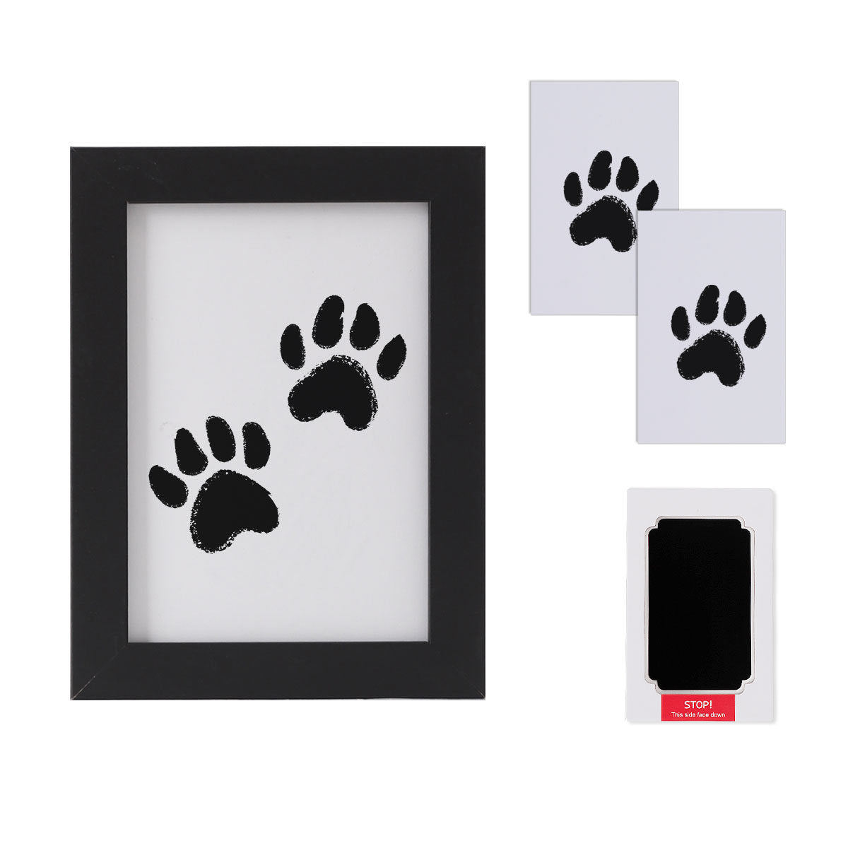 5 Inch Paw Print Frame Kit with Non-Toxic Ink Pad for Dogs and Cats