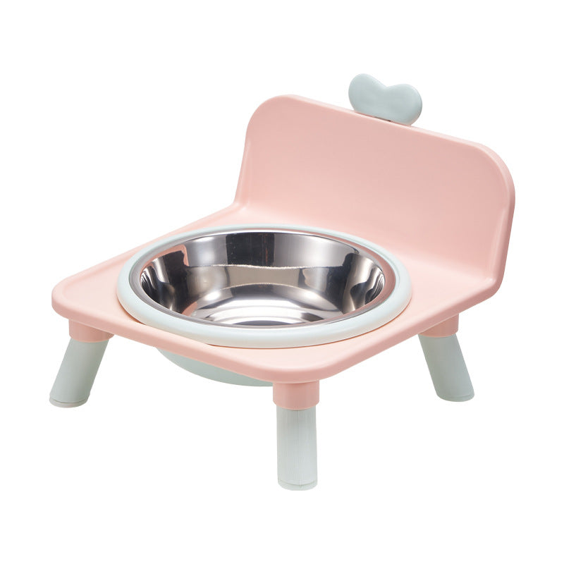 Anti-Spill Square Ceramic Pet Bowl with Raised Stand in Four Light Colours