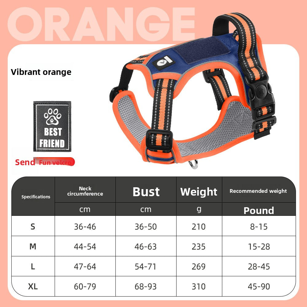 Padded Oxford reflective dog harness, main product photo