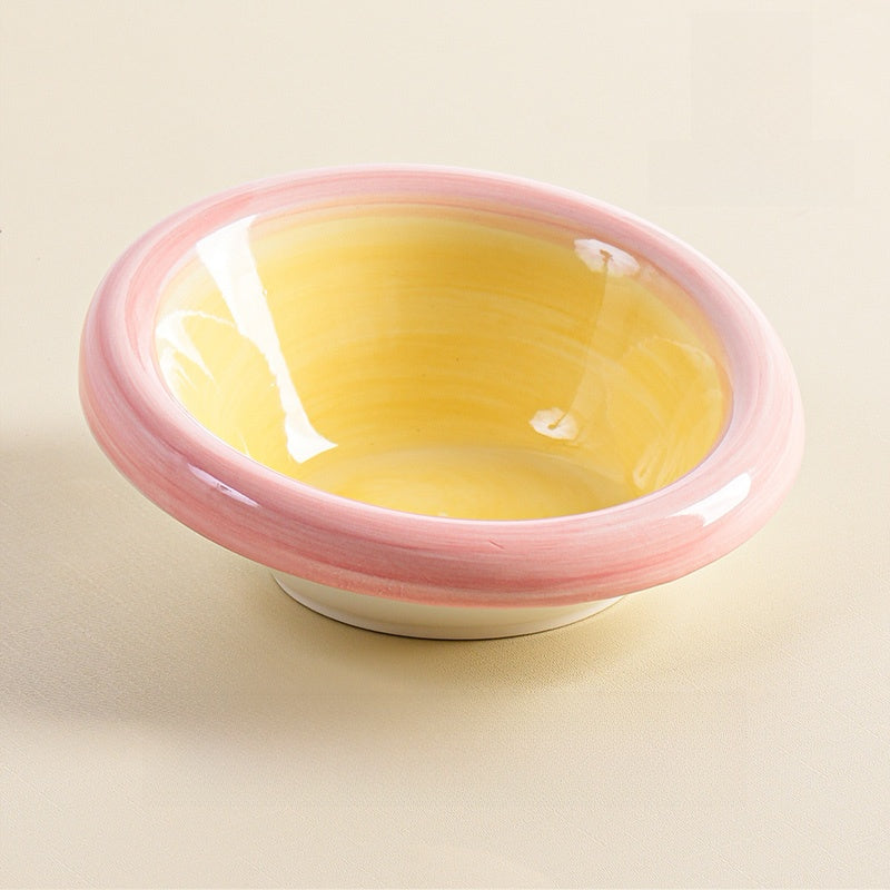 Ceramic Pet Food Bowl with Anti-Spill Design
