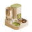Cat Double Bowl Set with Water Dispenser, Ceramic or Steel