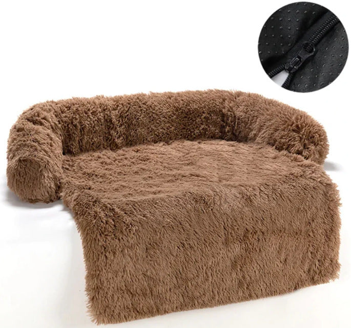 Fuzzy Blanket Pet Bed with Washable Removable Cover
