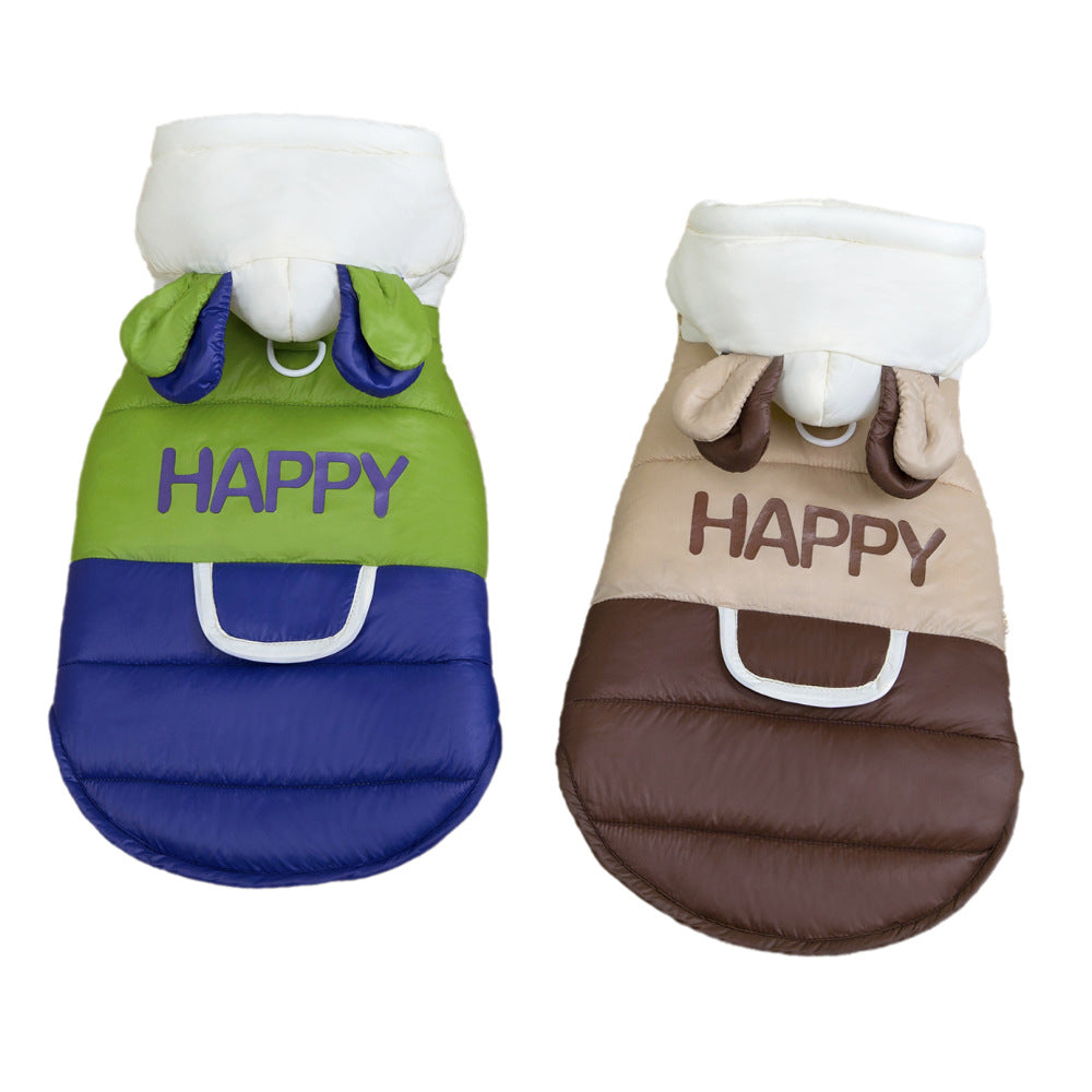 Hooded padded cotton dog coat, available in 2 colours, image 5