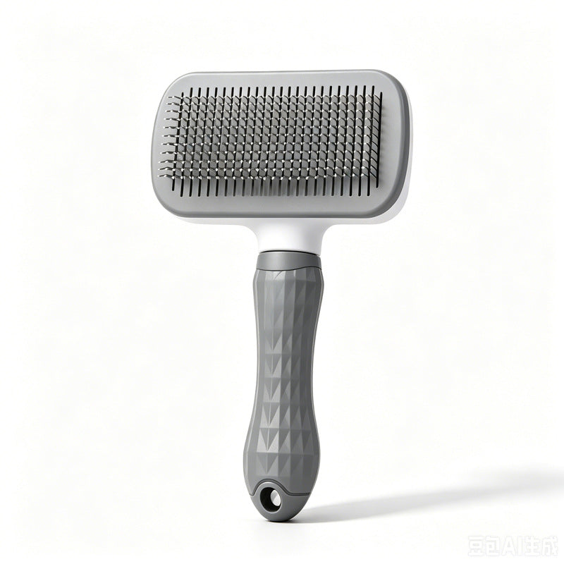 Soft Rounded Pin Deshedding Slicker Brush with One-Touch Release