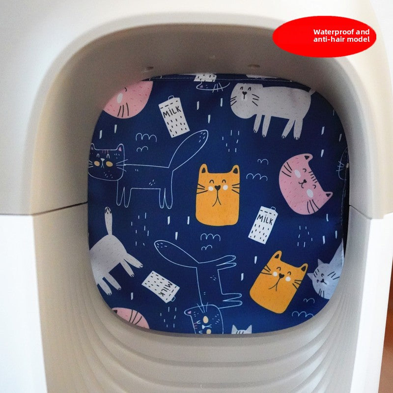 Handmade Cotton Linen Door Curtain for Cat Litter Boxes
