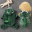 Flannel dinosaur costume for cats and small dogs, in Green Dinosaur, image 1