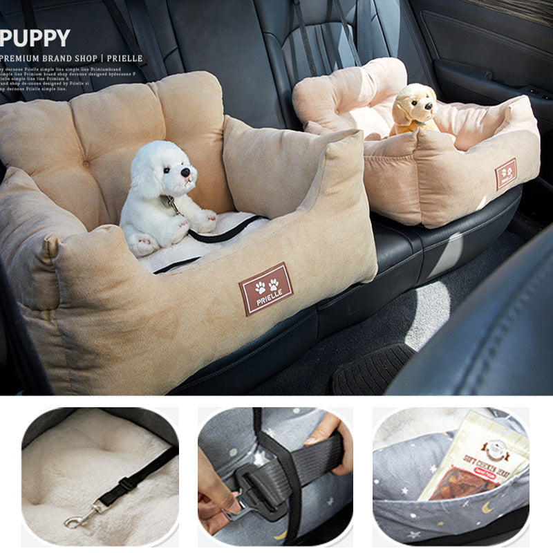 Portable dog car seat bed on a back seat for travel, photo 2