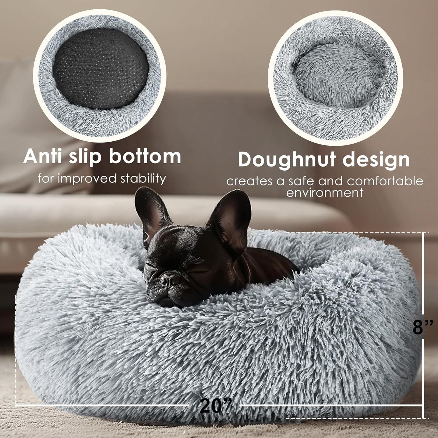 Tie Dye Round Plush Pet Bed for Cats and Small Dogs