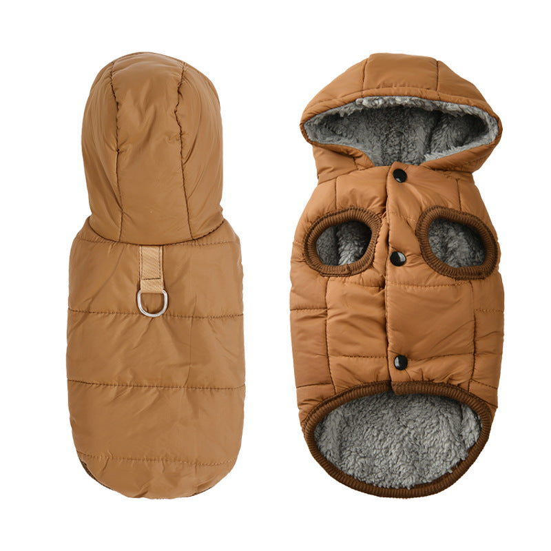Hooded waterproof dog vest jackets in two styles