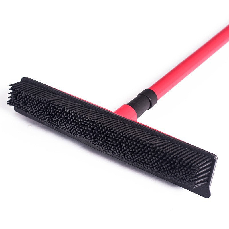 Pet Hair Removal Rubber Broom in Durable TPR for Carpets, Floors and Windows