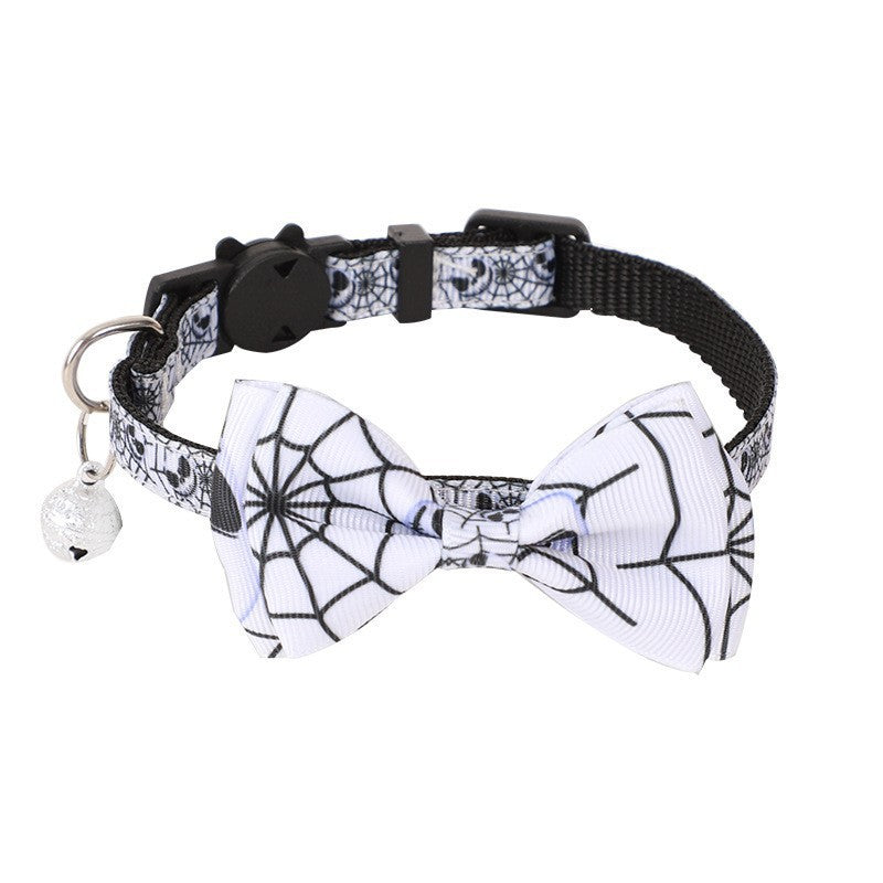 Halloween cat collar with bow and bell in bat design, product image 8
