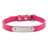 PU leather pet collar with ID tag and bell in Brown, in a home setting