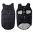 Small dog in a black hooded fleece lined vest jacket