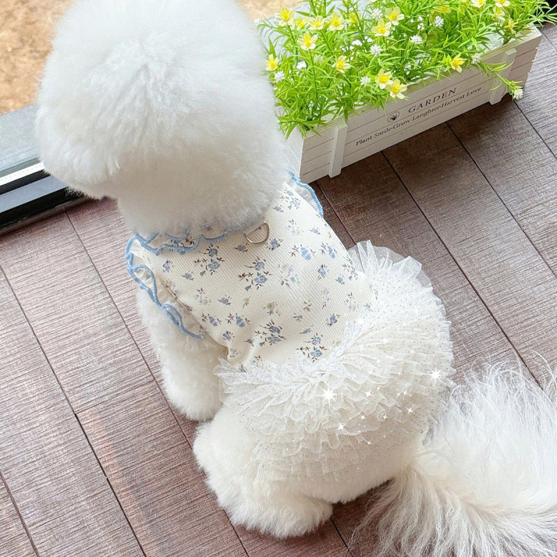 Floral mesh tutu princess dress for small pets for dogs and cats, image 9