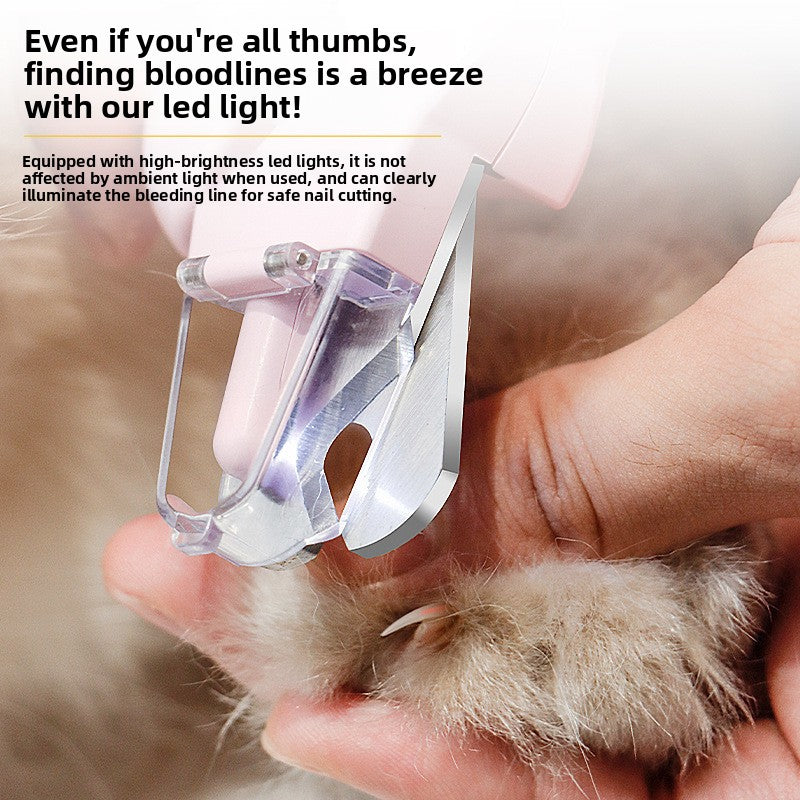 Electric Pet Nail Clipper and Grinder with LED Bloodline Light