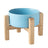 Elevated Ceramic Pet Feeding Bowl with Bamboo Stand, Anti-Spill Base in Five Colours