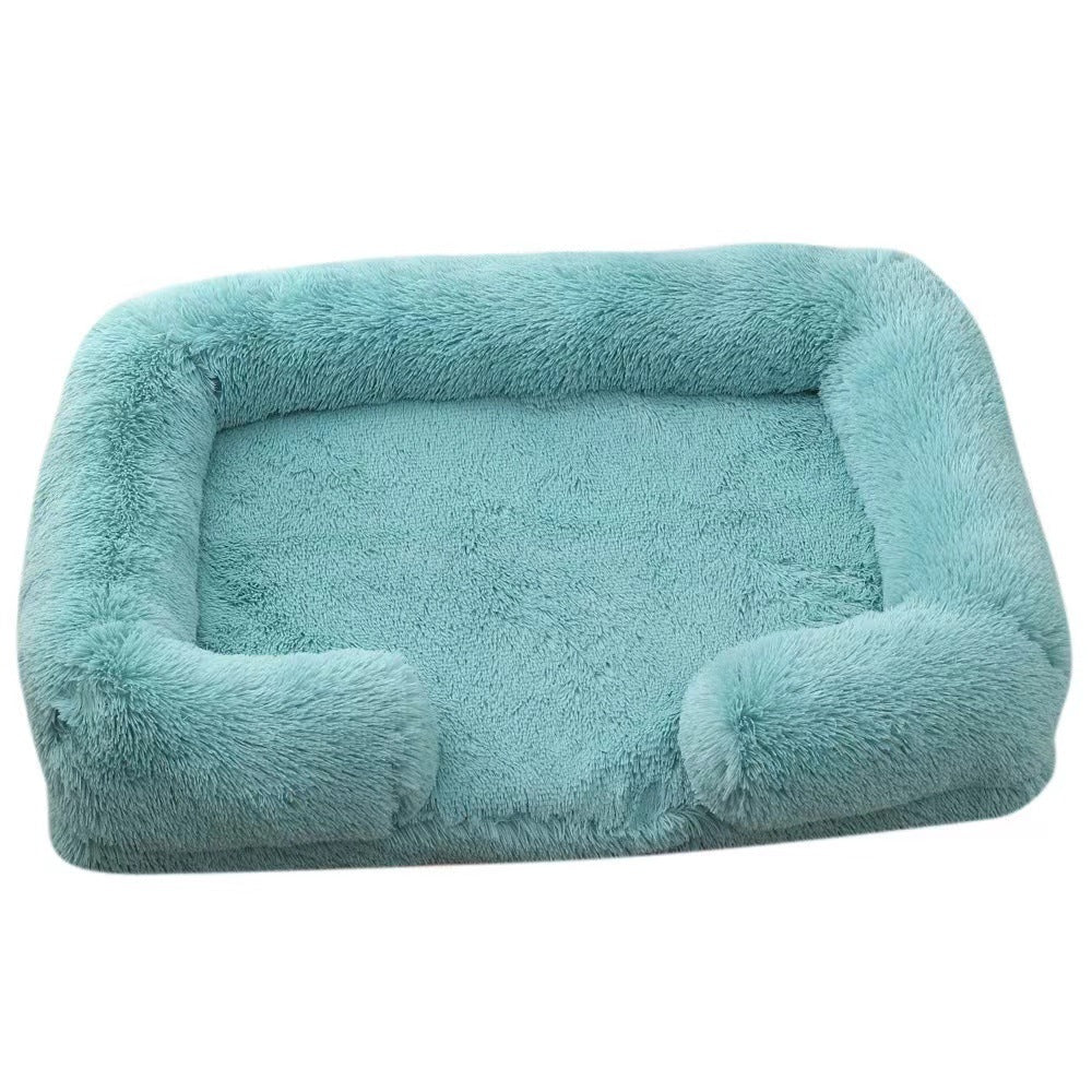 Round Enclosed Plush Cat Bed for Cats and Small Dogs