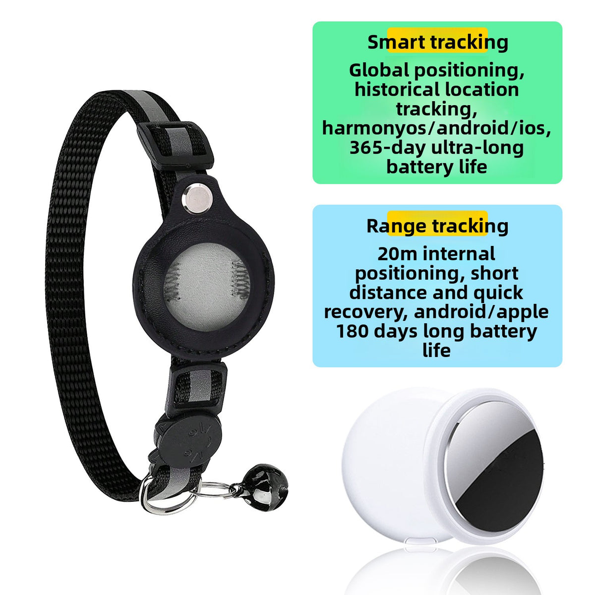 Reflective nylon dog tracking collar with locator, product image 12