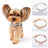 Rhinestone pet collar with bone charm in 3 colour options