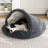 Plush enclosed cave bed for cats in gradient grey, product image 2