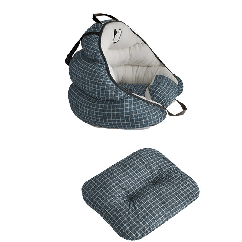 Portable dog car seat bed on a back seat for travel, photo 13
