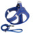 Navy denim back-clip dog harness, available from Pet Royale UK