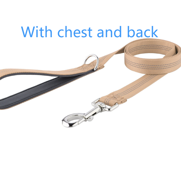 Wide chest nylon dog harness with front buckle and metal hardware, product image 71