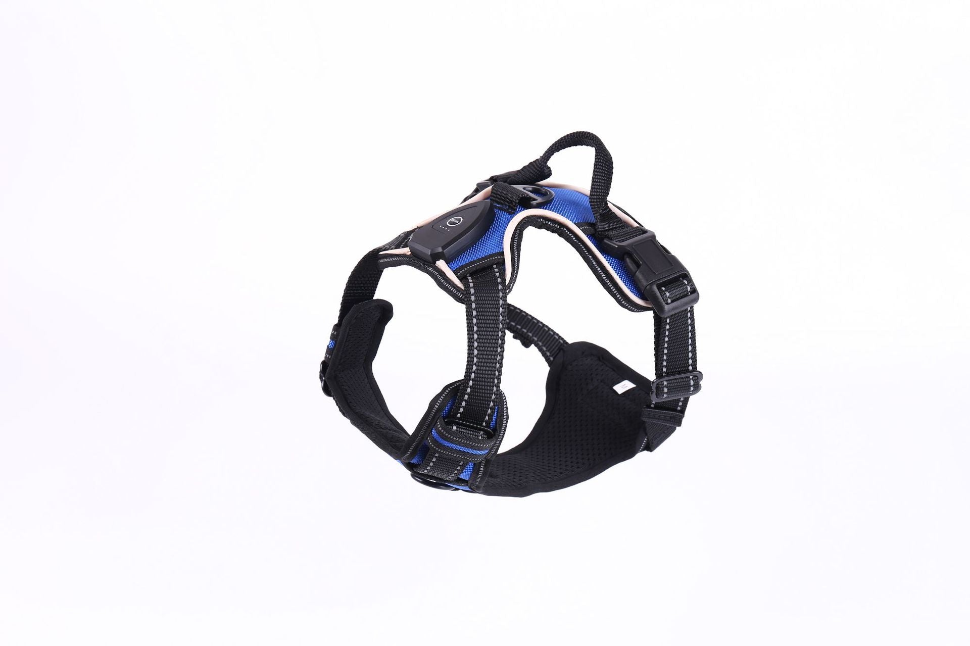 Light up fibre optic dog harness glowing at night, view 15
