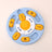Dog puzzle slow feeder bowl in Round Sound Puzzle, Blue and Yellow