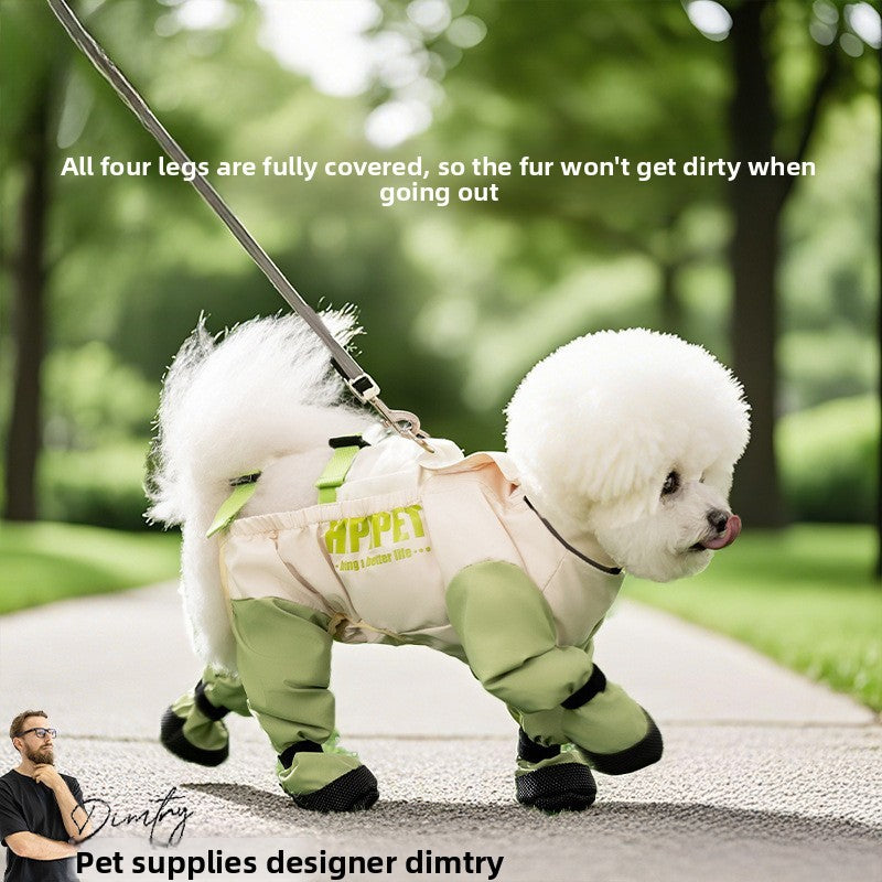 Four leg dog coverall with lead attachment, available in 2 colours, image 1