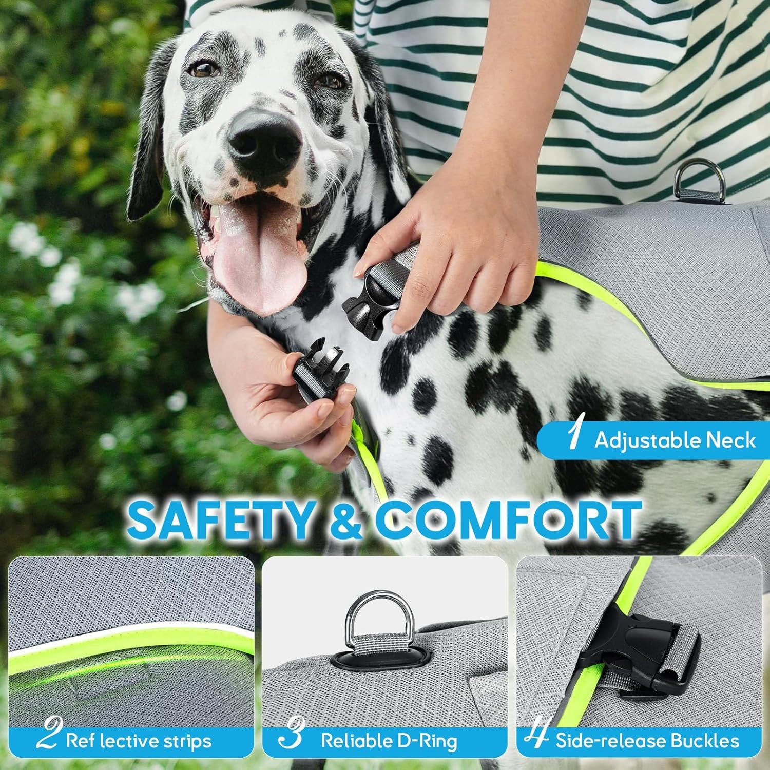 Green dual-layer mesh dog cooling vest with ice pack pocket, product image 3