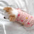 Lightweight flutter sleeve pet vests in pink and white
